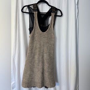 NWT Free People Rustic Sweater Dress Size Small W/Black Slip underColorOatmeal